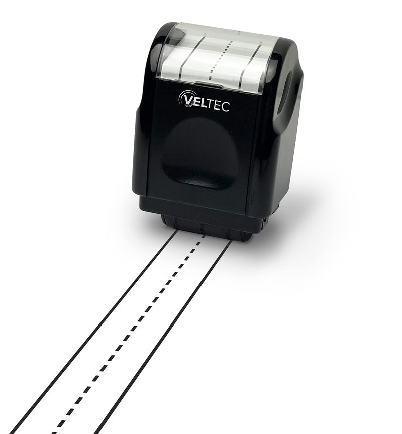 Veltec Dashed Handwriting Lines Practice Roller Stamp for Kids, Parents and Teachers (Black) - Image 1